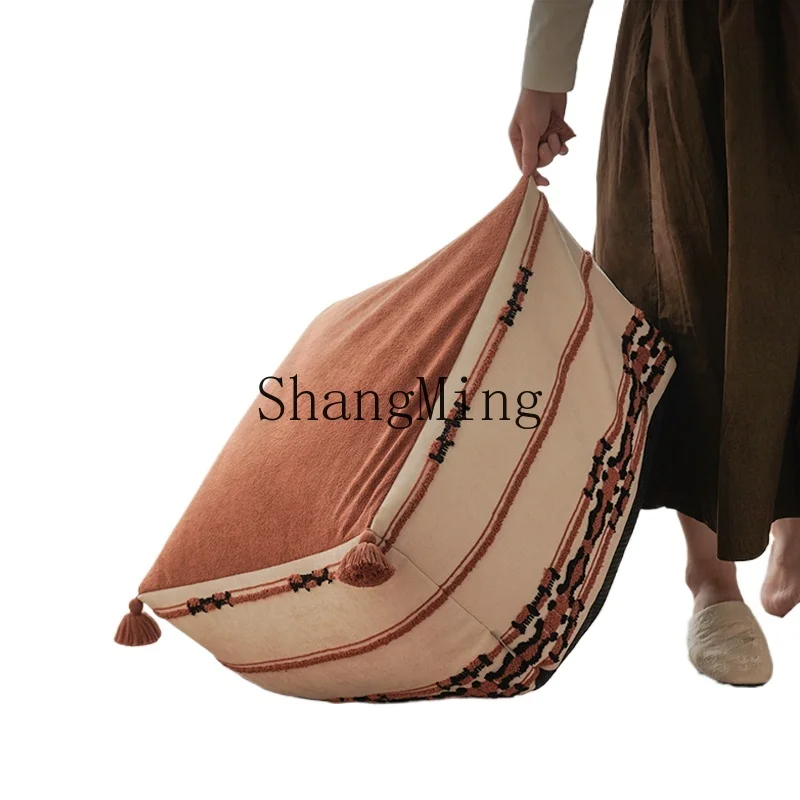 

CL orange plaid tassel removable and washable seat pier living room pier futon seat cushion sofa cushion stool