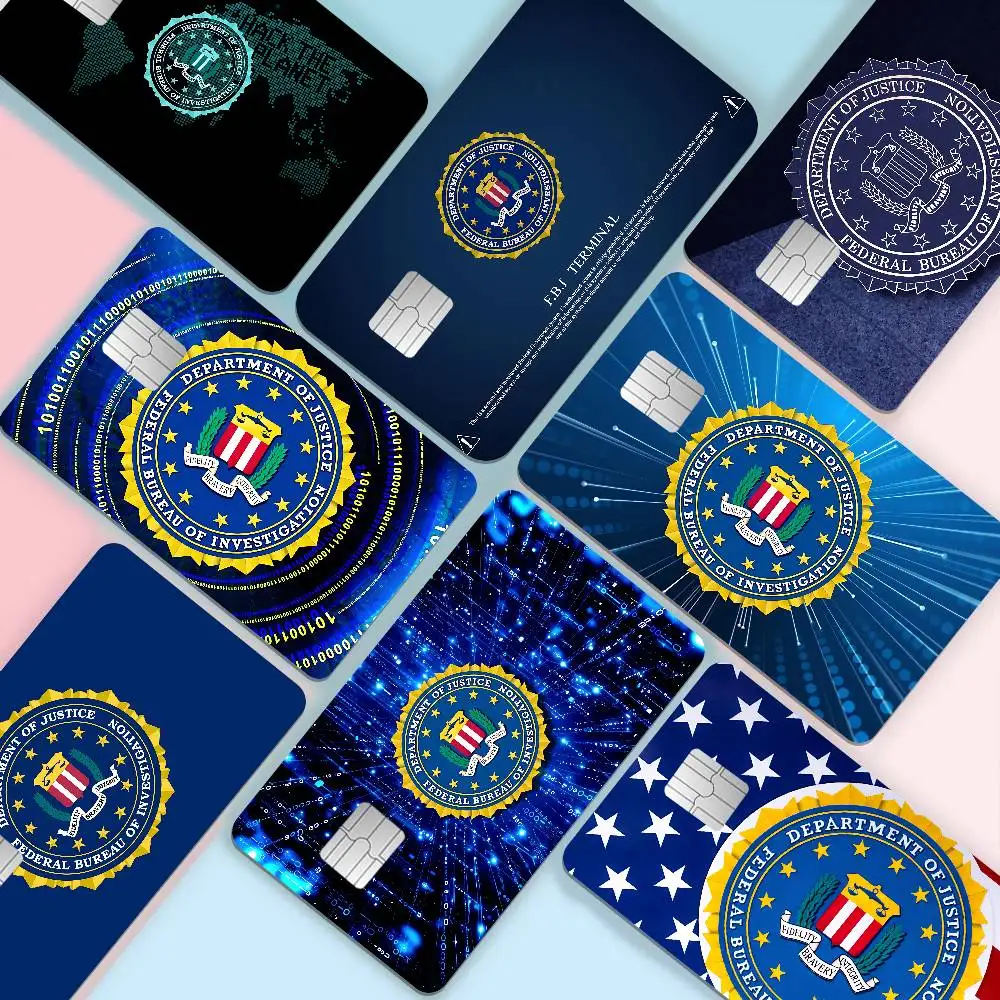 Police FBI Matte Film Credit Card Skin Stickers No Adhesive Residue Water Proof for VISA Credit Card Subway Access Card