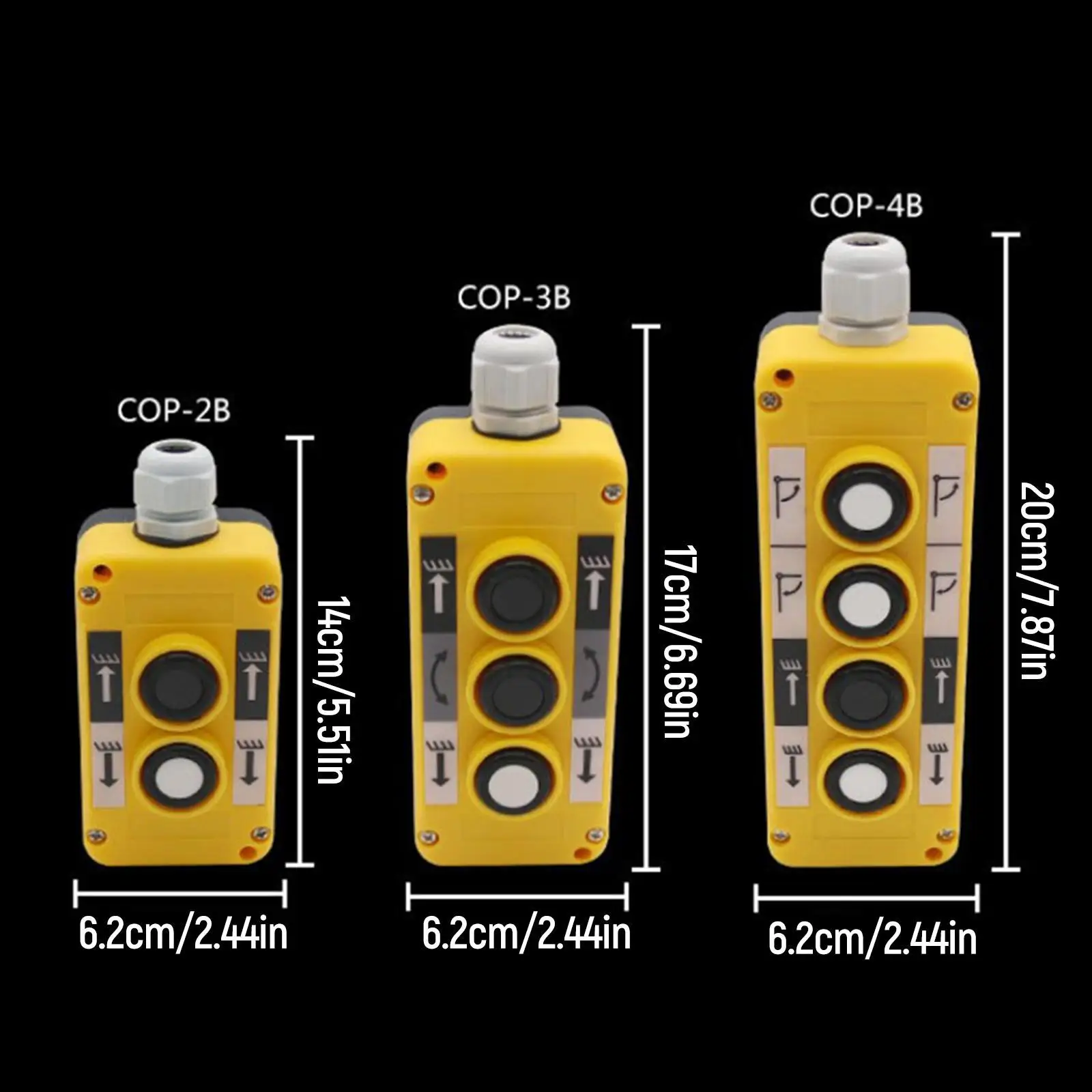 COP3B Crane Button Switch Lifting Hoist ABS Waterproof Controller for Remote Manual Crane with Long Cable