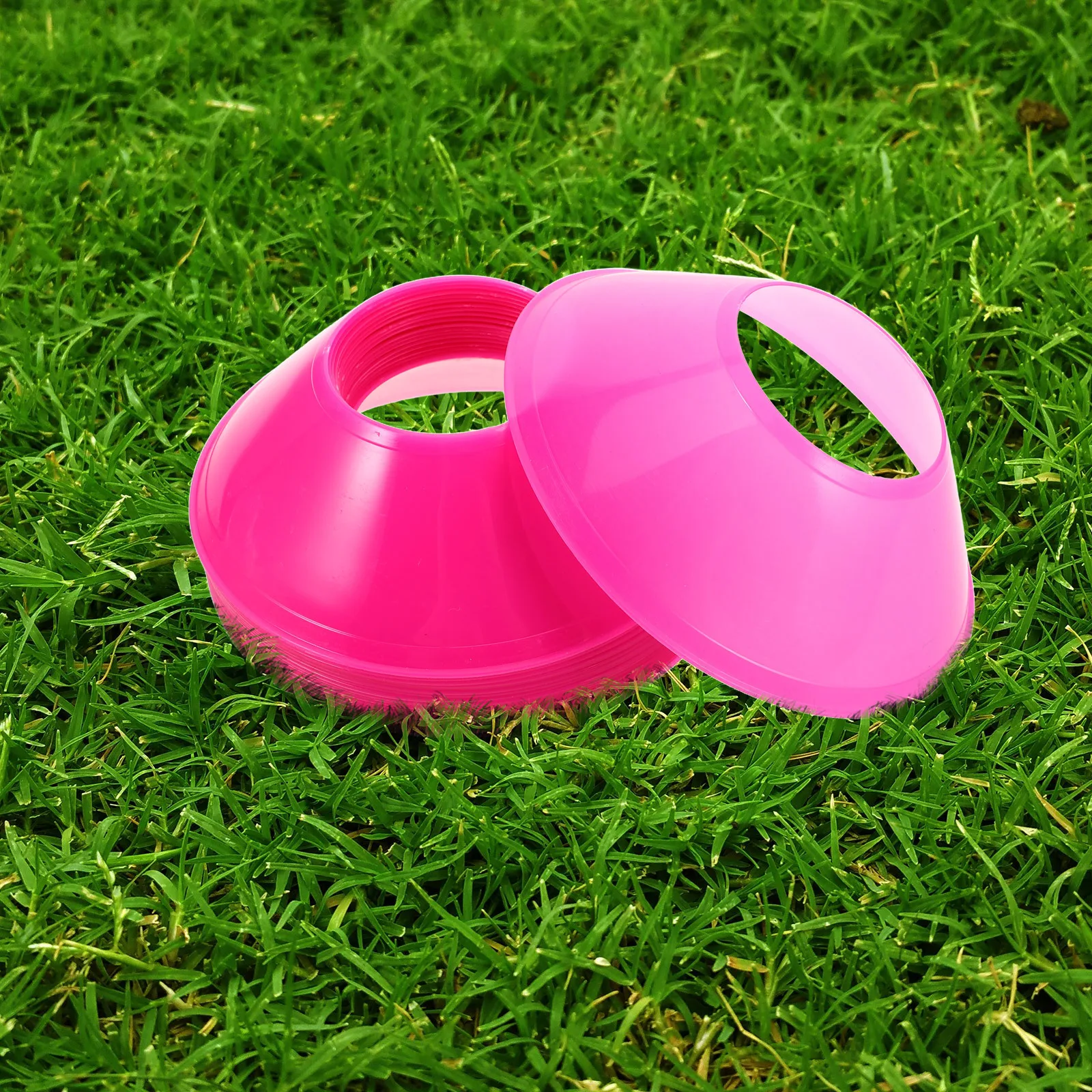 20Pcs Pink Soccer Cones 12.5cm Durable Training Discs for Football Basketball Skating Sports Drills and Agility