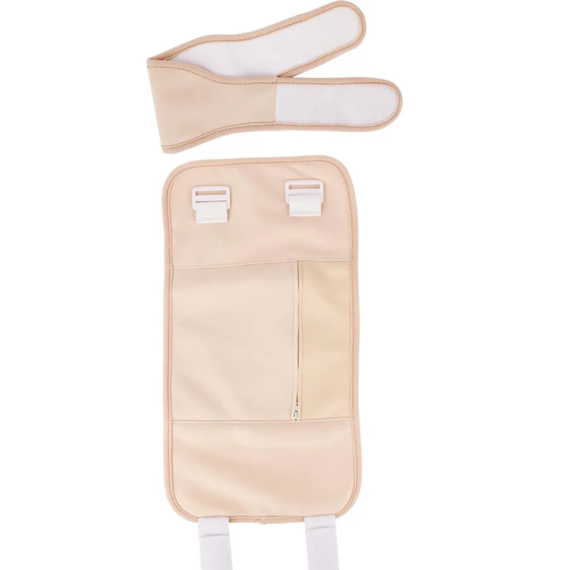 A27U nuevo Kit de paquete de aceite de ricino reutilizable de 2 piezas paquete de cinturón de aceite de ricino ajustable a prueba de fugas con adhesivo mágico caqui