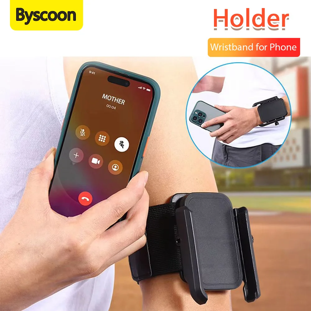

Держатель для телефона Byscoon Wristband, 360° ° Вращающаяся повязка на предплечье подходит для всех смартфонов диаметром 4–6,7 дюйма.