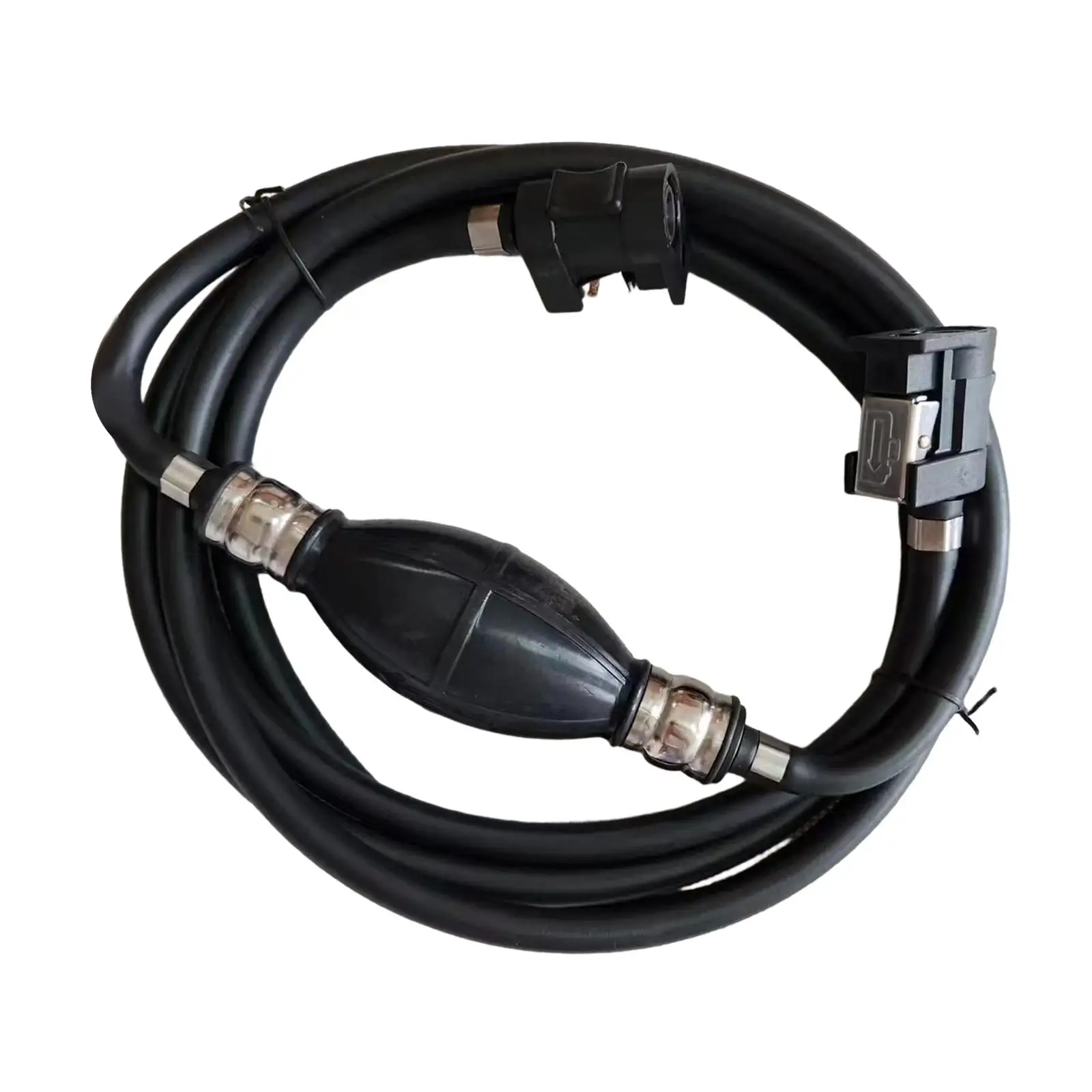 Fuel Gas Line Hose 3Meter Long Rubber Steel Hose Clamps with Primer Bulb Replace Parts for Yamaha Outboard Boat Motor