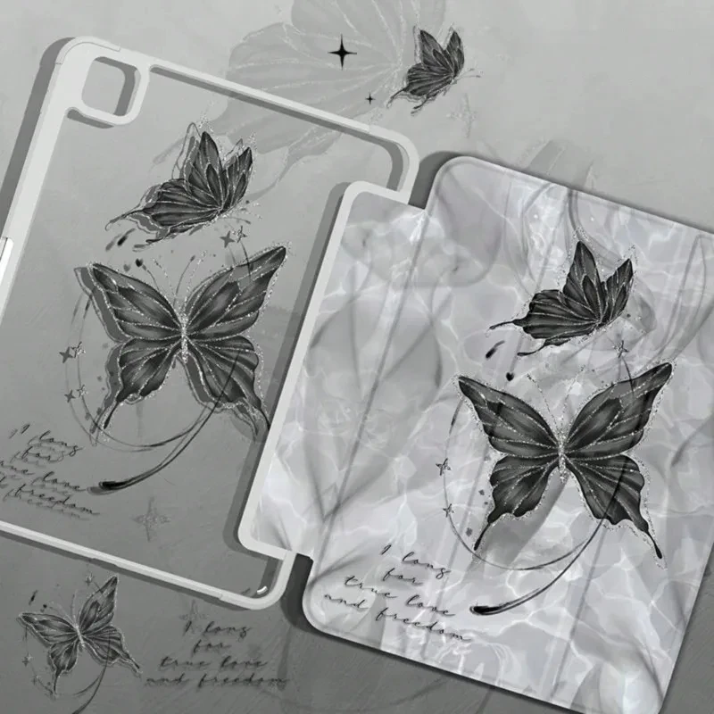 Butterfly-patterned Flat Case for IPad Pro11 2024 Air 2/3 10.5 9.7 5th 6th Gen Pro 11 2020  Air 4 Air 5 10.9 10th 10.2 7/8/9th