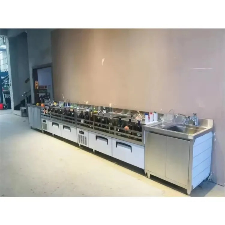 Stainless Steel Bartender Station  Us Style Mobile Cocktail bar Station for Parties bar Well