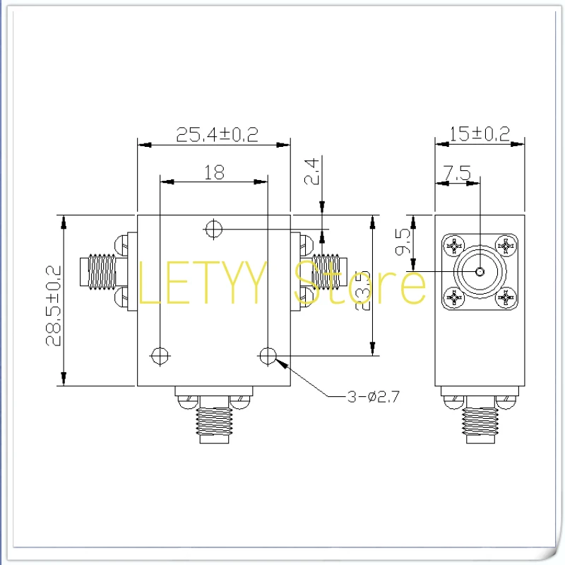 0.8-1.0GHz Frequency Segmented Adjustable RF Microwave Ferrite Coaxial Circulator
