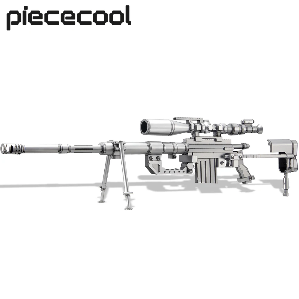 

Piececool 3D Metal Puzzles CheyTac M200 Sniper Rifle Assembly Metal Model Kits DIY Set Creative Toys for Adult Brain Teaser