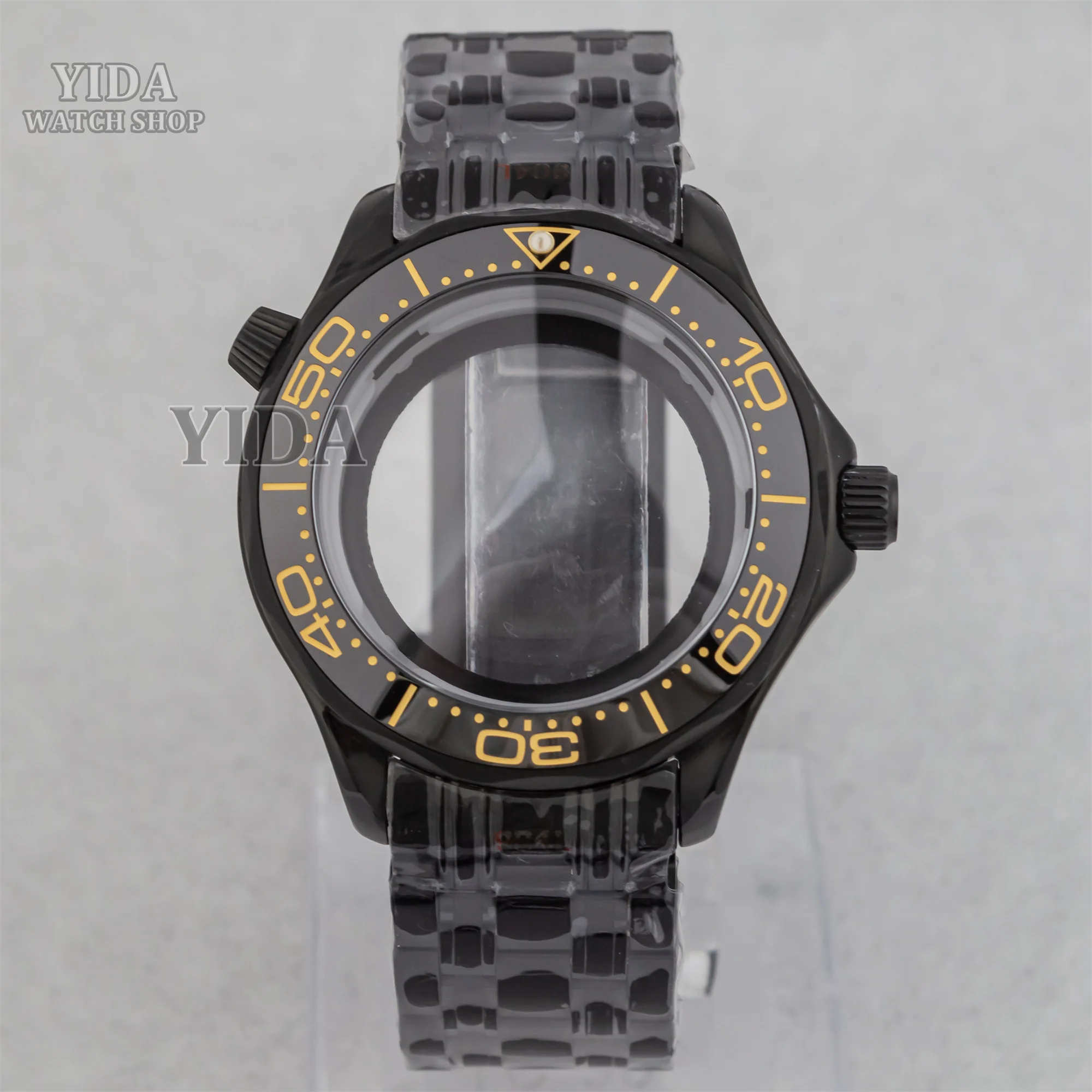 NH35 Cinturino per cassa dell'orologio Seamaster 300 10ATM Custodia in vetro zaffiro impermeabile adatta NH35 NH36 Movimento Mod Accessori Strumenti di riparazione