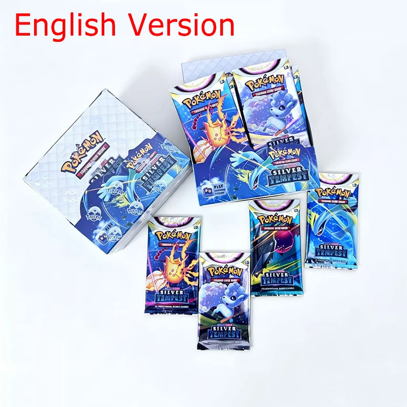 360 Stück Pokemon-Karten Sword Shield Silver Tempest Booster-Packs Englische TCG-Sammelkarten Spielkollektion Spielzeug Kindergeburtstagsgeschenk