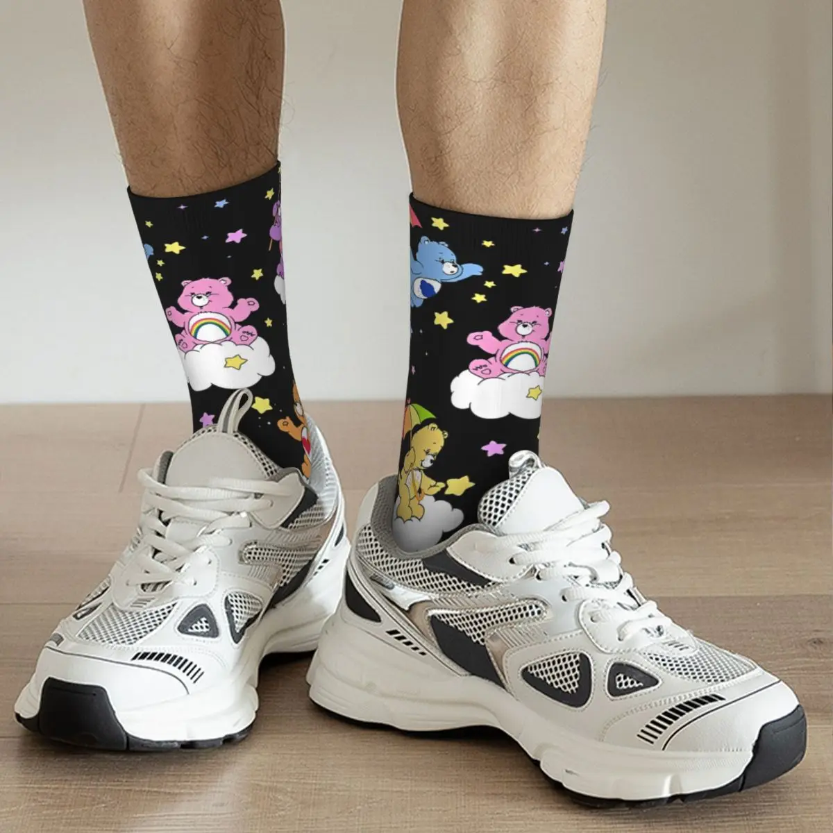 Calcetines Harajuku Care Bears para hombre y mujer, calcetín con póster de oso de grupo coleccionable de estrellas, alta calidad, primavera, verano, Otoño e Invierno