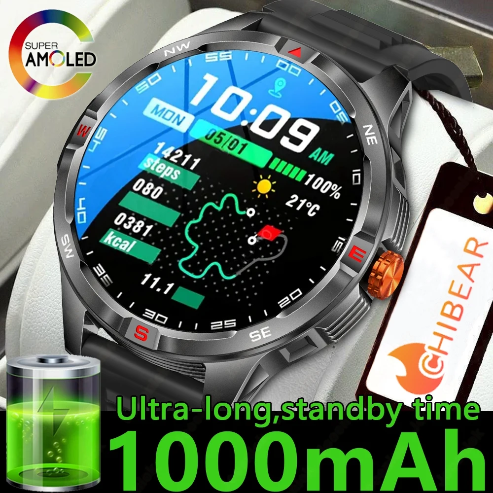 

1000mAh Large Battery Life Smart Watch Men Outdoor Sports 3ATM Waterproof Health Monitoring Watch 1.46 ‘’ Bluetooth Call Watch