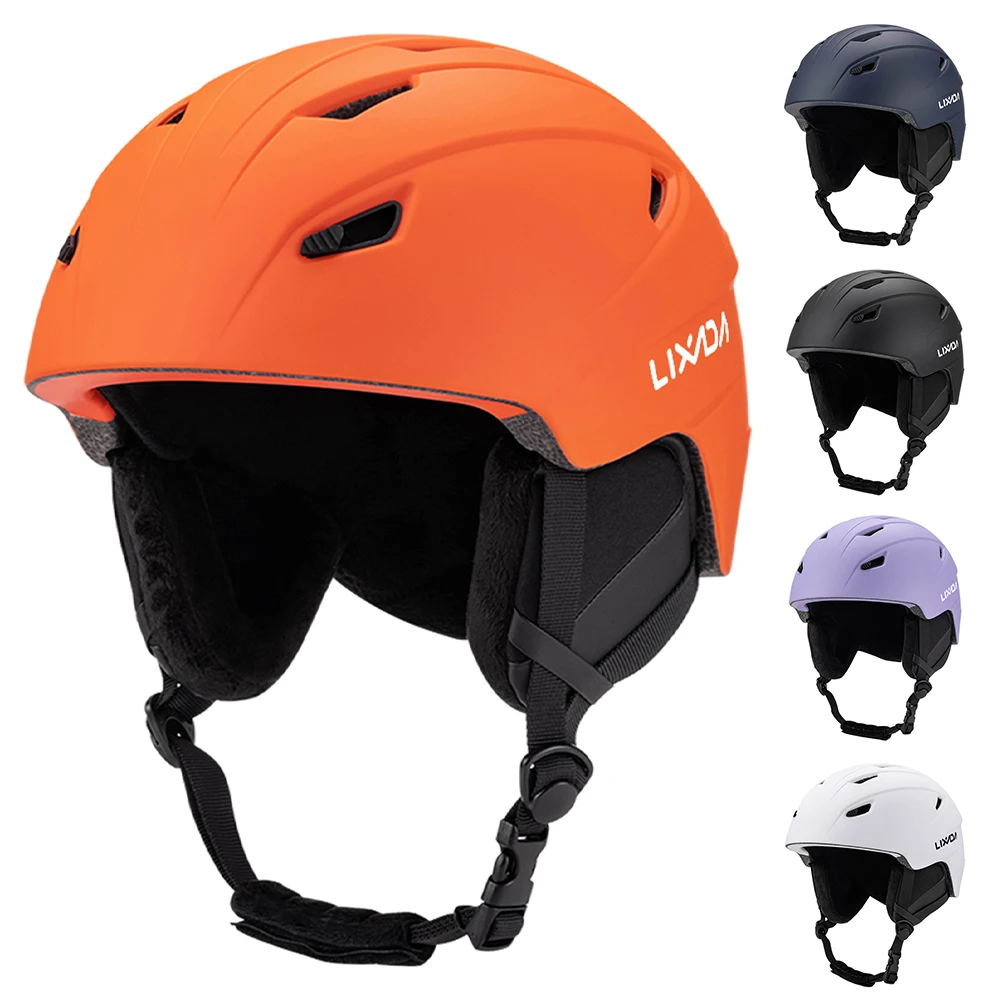 LIXADA Integrated Warm Ski Helmet Adjustable Lightweight Comfortable Snowboard Helmet for Winter Warmer Helmet