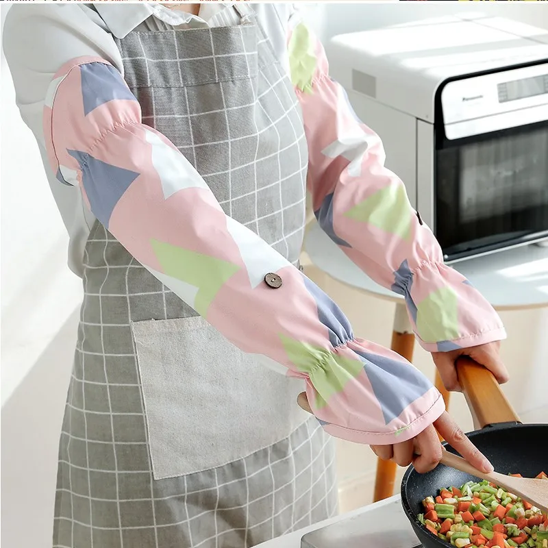 Oversleeves Cooking Oil-Proof Gloves Artifact Kitchen Anti-Burn Sleeve Cooking Hand Sleeve Waterproof Long Work Cleaning Tools