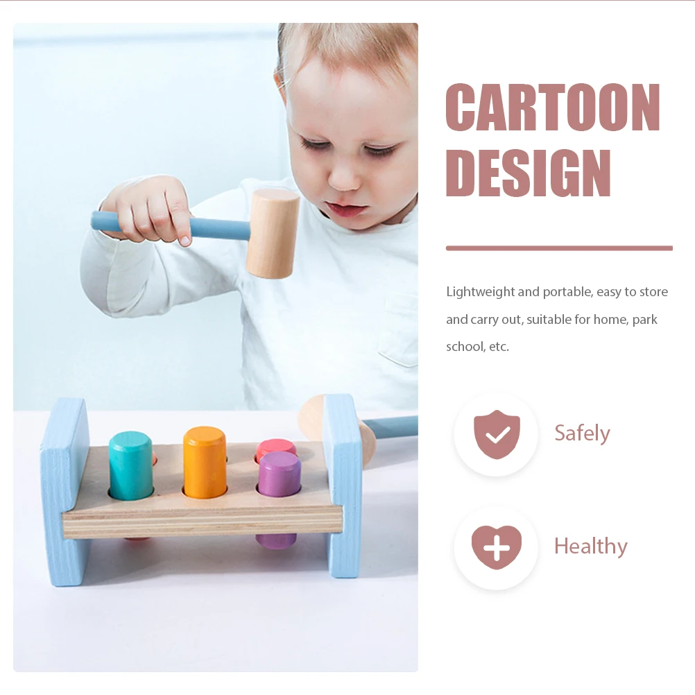 Vaguelly 1 Set Piling Table Hammering Toy Whack Game for Kids Educational Cognition Interactive Fun Plaything Knocking Activity