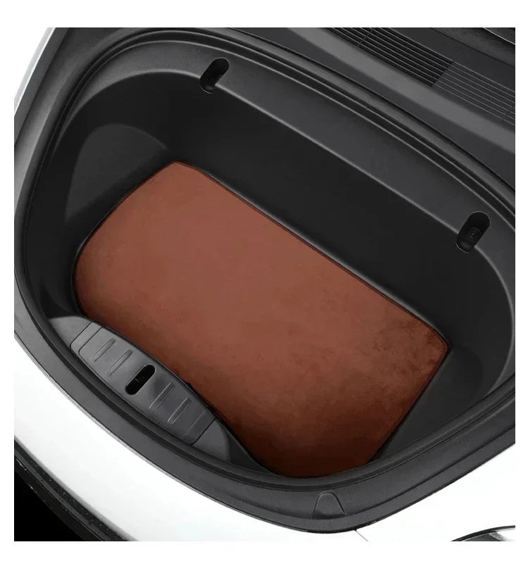 black Tesla Model 3 Automobile Flannel Cushion Front Trunk Mat Car Interior Accessories Durable Car Cargo Tray Storage Box Pads