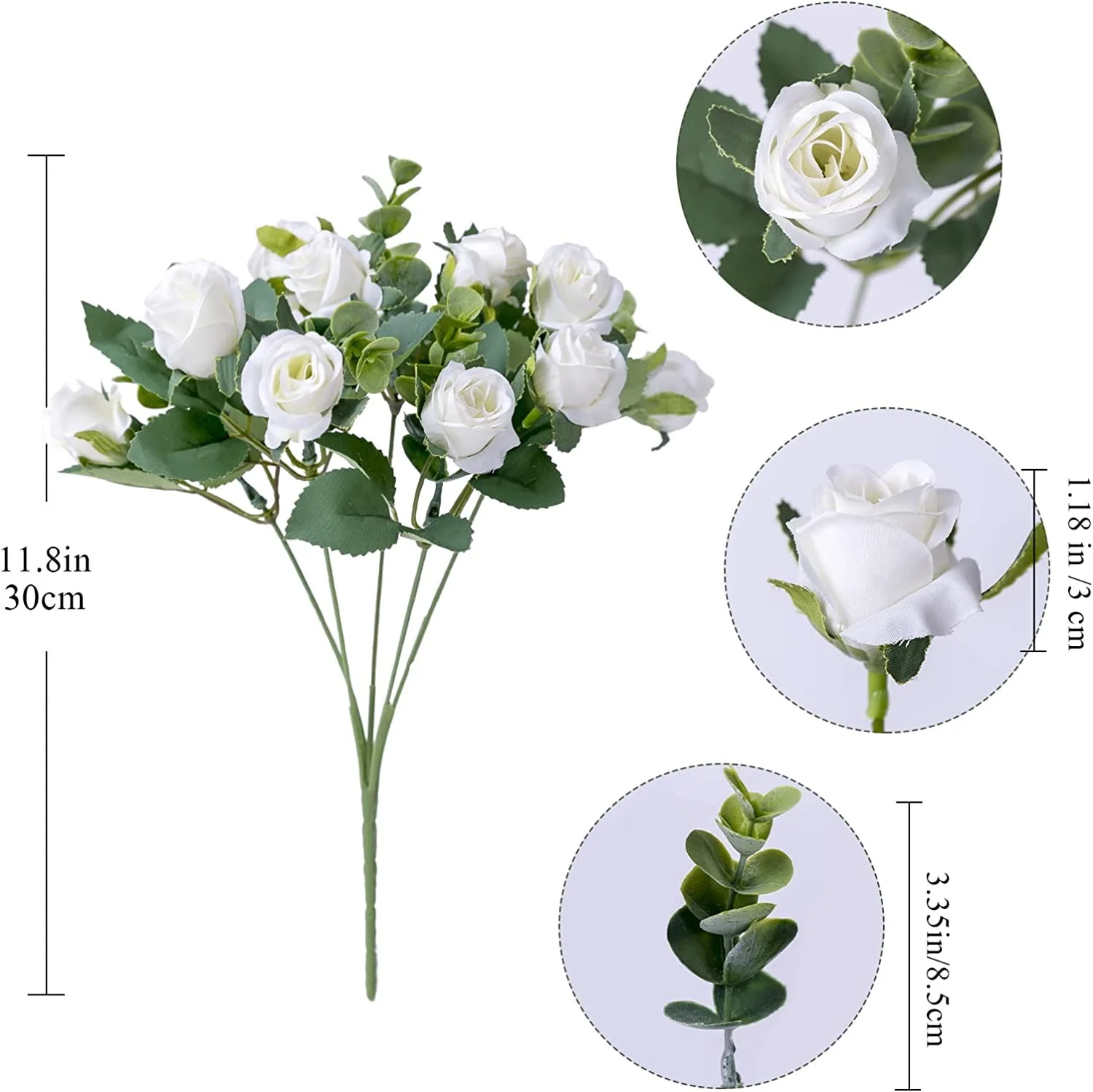 15 Köpfe Künstliche Seidenrosen Brautstrauß für Heim, Hochzeit, Blumenarrangement, Garten, Künstliche Blumen, DIY-Geschenk, Deko – Detail 33