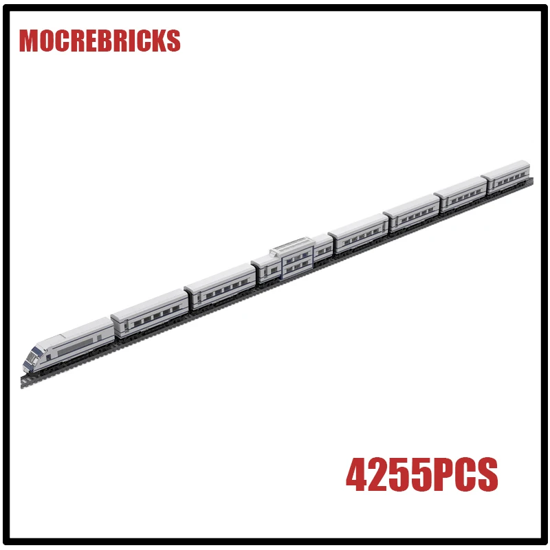 Bloques de construcción de tren para coche de pasajeros de alta velocidad, ferrocarril urbano, modelo de tecnología, juguetes de ensamblaje, juegos DIY, regalos de Navidad para niños