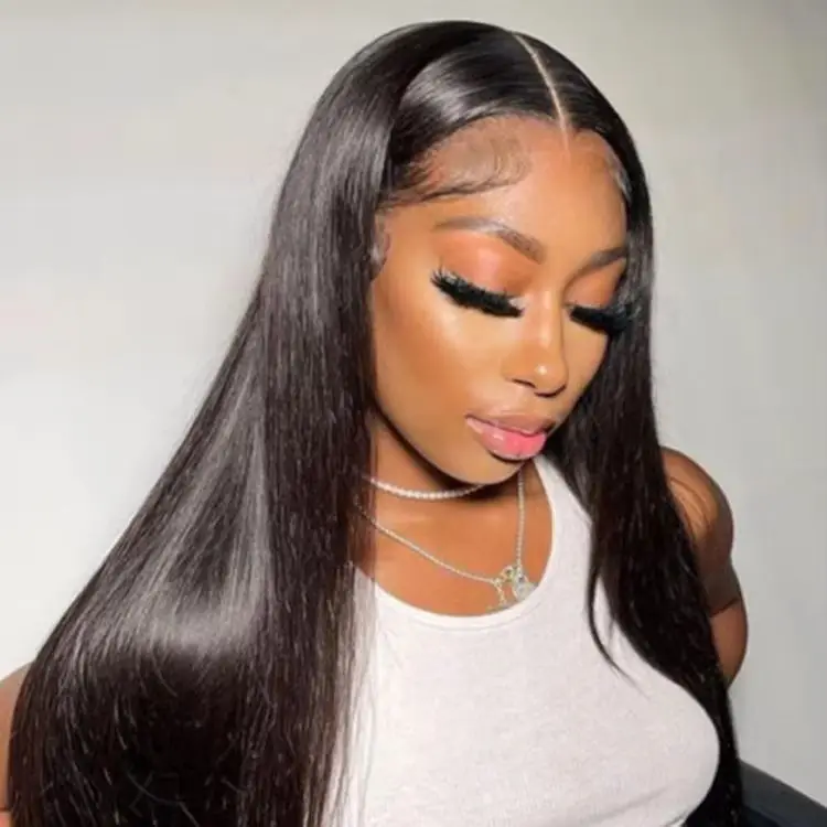 AliPearl Wigs Widow's Peak M Shaped Hairline Straight Glueless 6x8 Lace Front Wig With Drawstring Ready To Go Human Hair