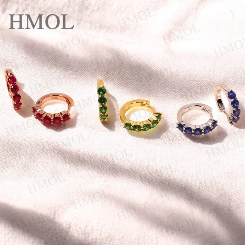 1CT Customize Earrings Moissanite Lab Grown Emerald/Ruby/Sapphire 925 Silver Hypoallergenic Factory Direct Sales for Women Gift - view 2