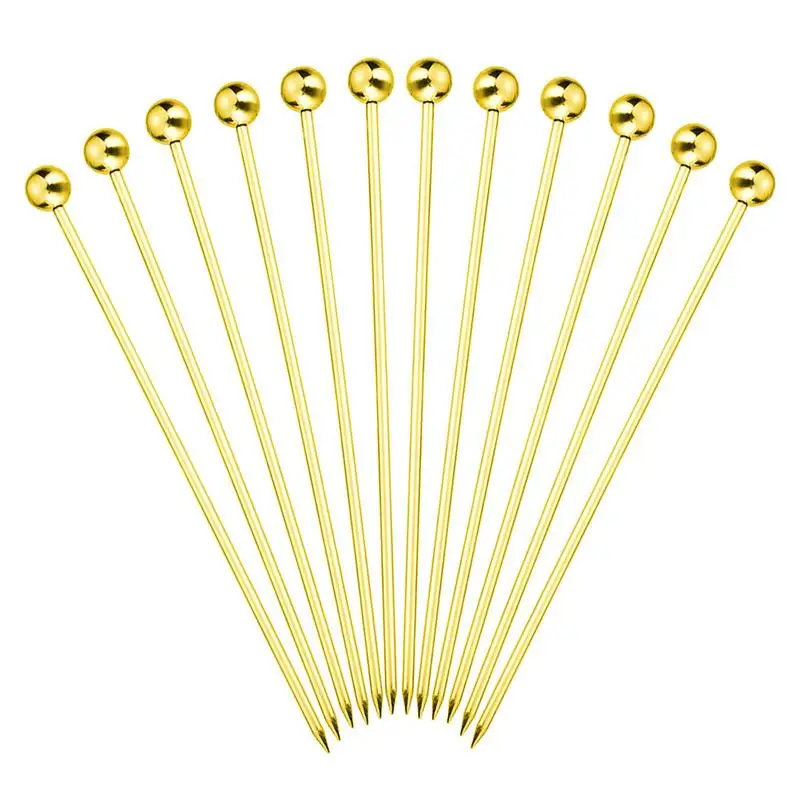 Bâtonnets de Cocktail Réutilisables en Acier Inoxydable, Modules de Cocktail en Métal, Amuse-gueule, Pics à Martini, 10 Pièces