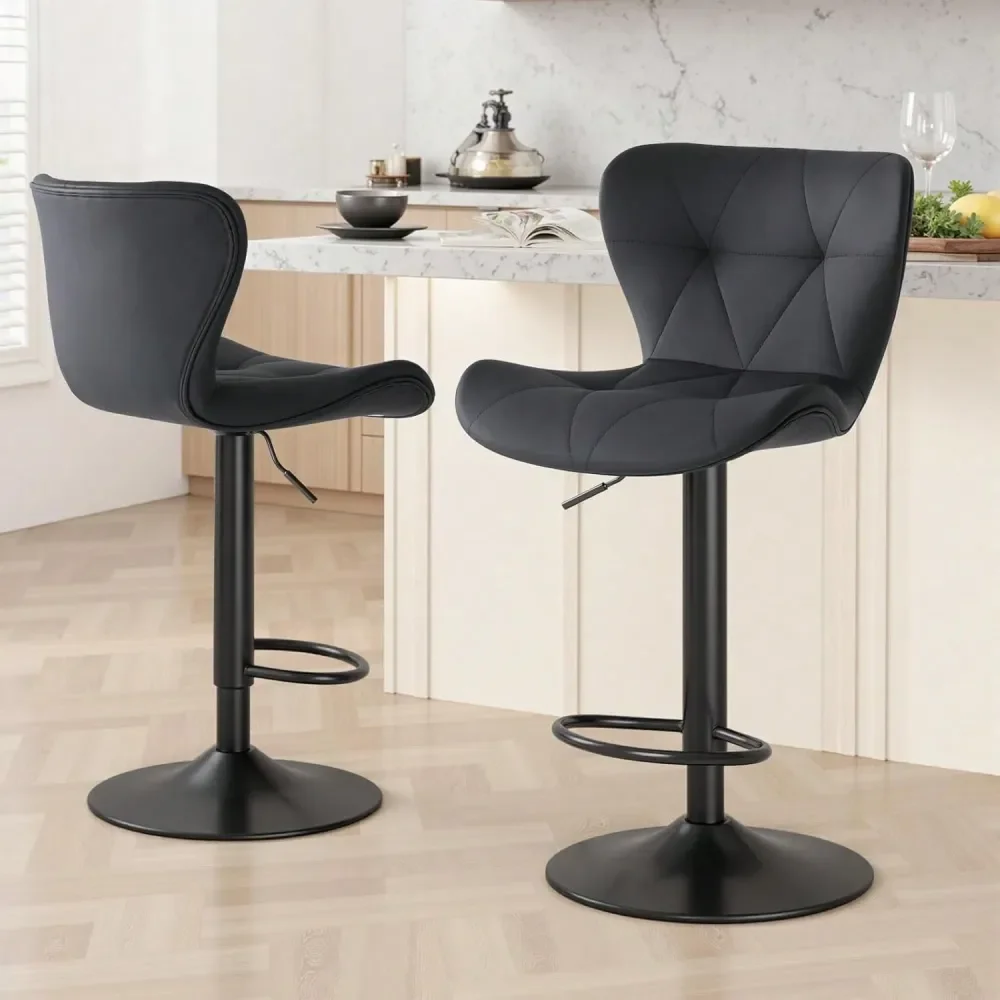 

Bar Stools Sillas Para Barra AltaBar Stools Set Of 2 Modern Counter Height Bar Stools, Adjustable Faux Leather Holstered Swivel