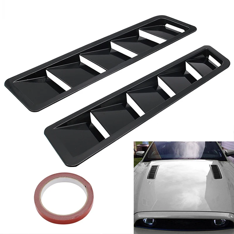 

2Pcs Universal Car Front Bonnet Vents Hood Carbon Fiber Style Hood Cooling Panel for Ford Mustang Nissan BMW VW Jetta Golf Jeep
