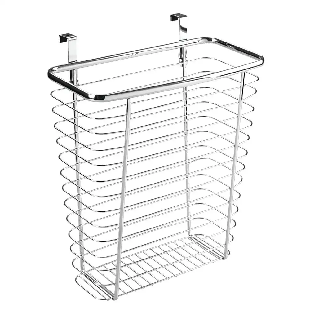 

iDesign Axis Steel Over the Cabinet Storage Basket Organizer, Waste Basket, for Aluminum Foil, Sandwich Bags, Cleaning Supplies