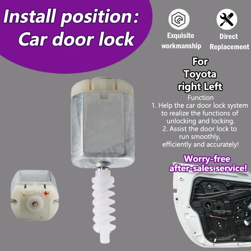

AZGIANT For Toyota Rush/Passo/Camry MK8/CH-R/Allion/Avalon MK5 Car Lock System Door 12V R L Motor Actuator Plastic gear worm kit