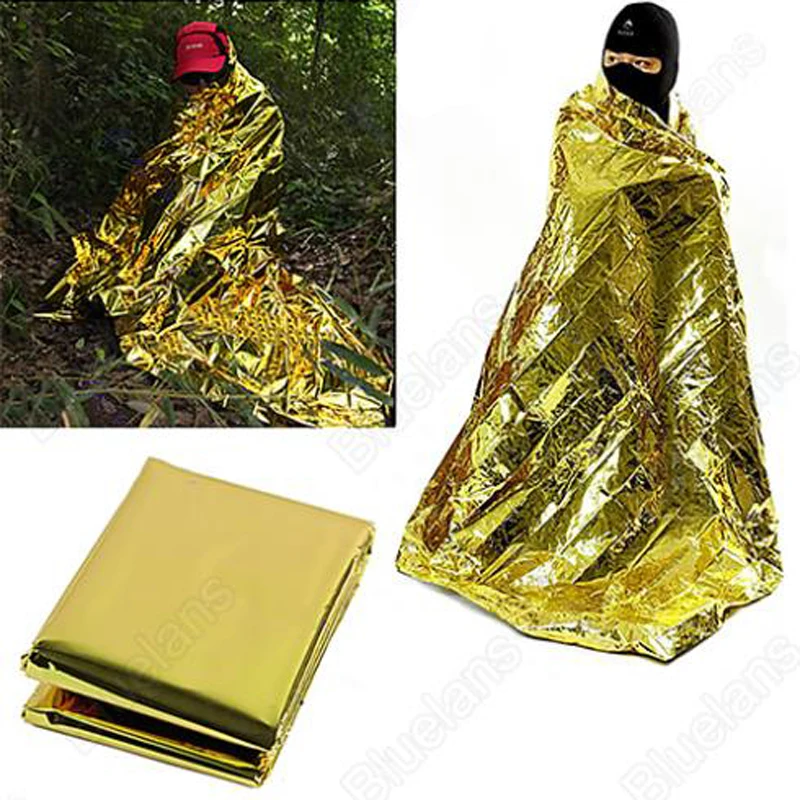 Manta térmica de mylar para supervivencia al aire libre, refugio de primeros auxilios, rescate, lámina espacial, Campamento, bugout, accidente de calor