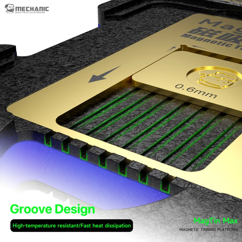 for Pro Phone/Tablet CPU Soldering MECHANIC MagTinMax Powerful Magnet & Groove Design High-Temp Resistant Quick Heat Dissipation