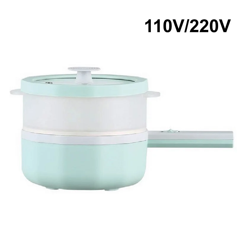 

110V/220V Multifunctional Electric Frying Pan Dormitory Noodle Pot Electric Hot Pot Household Kitchen Non-stick Rice Cooker 1.5L