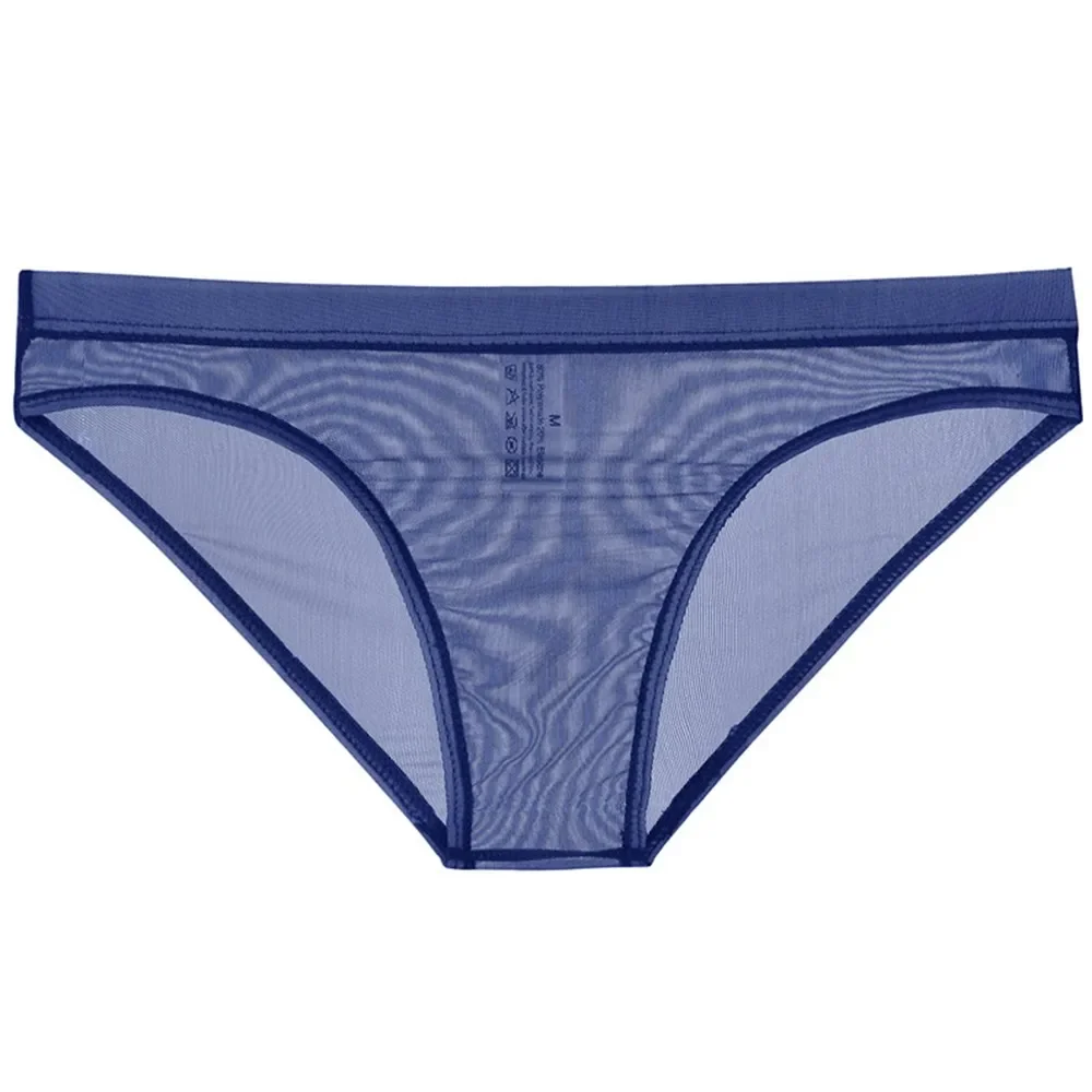 Bragas de tiro bajo para hombre, ropa interior Sexy, Tanga de malla transpirable, lencería transparente, 1 unidad