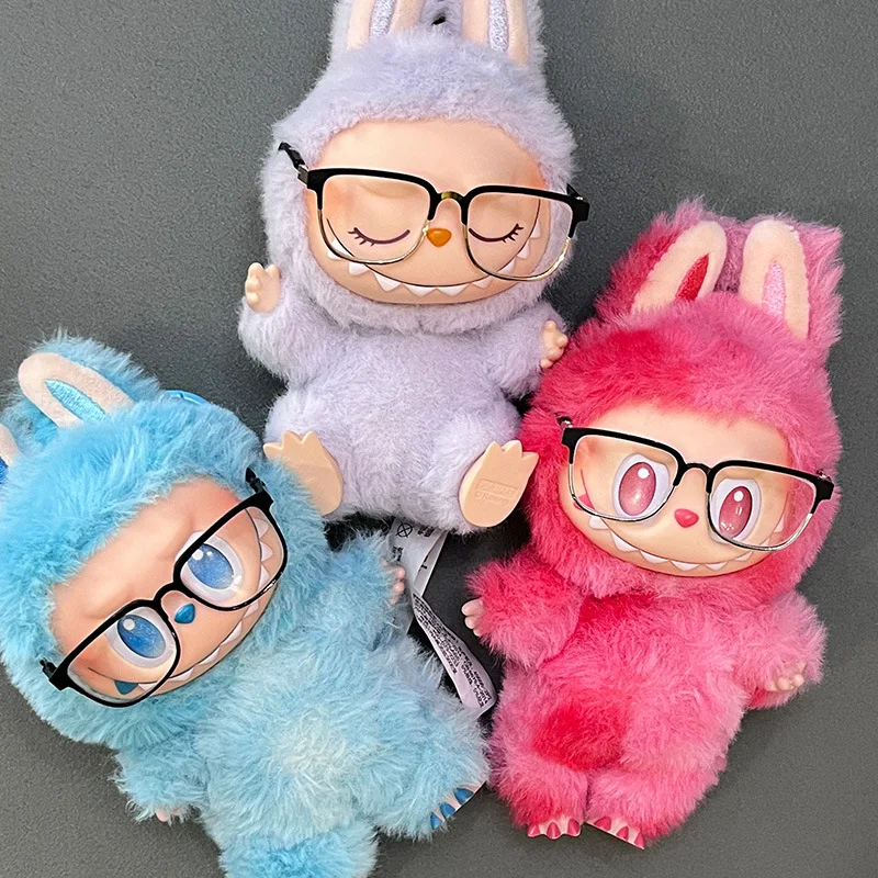 

Factory Wholesale Labubu 6.5cm Wide Metal Glasses Vinyl Blind Box Doll Accessories Girls Favorite Hot Summer Sale