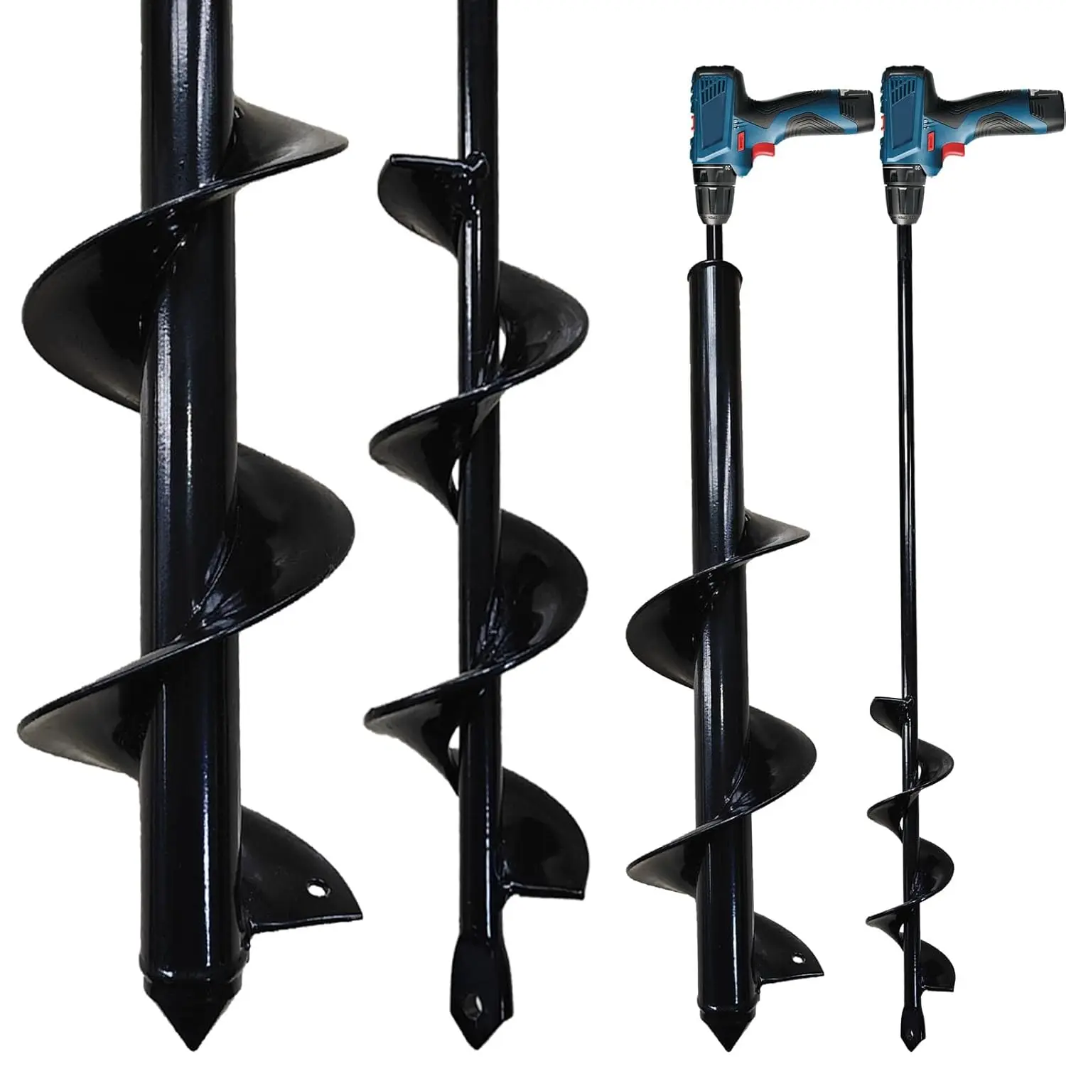 

Garden Auger Drill Bits Set, 3.5"x16" & 1.6"x16.8" for Planting Bulbs, Fits 3/8" Hex Drill, Heavy Duty Alloy Steel