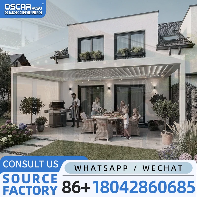 Outdoor Louvre Roof 6x4 Patio Cover Structure Solutions Garden Balcony Terrace Installation pergola