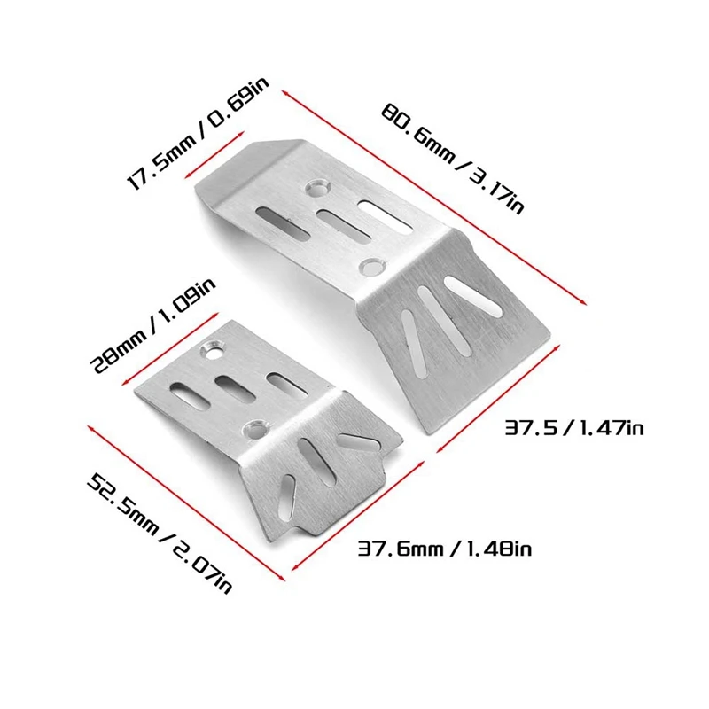 Protetor de armadura de chassi de placa antiderrapante de aço inoxidável para Arrma 1/18 Granito Grom durável fácil de usar