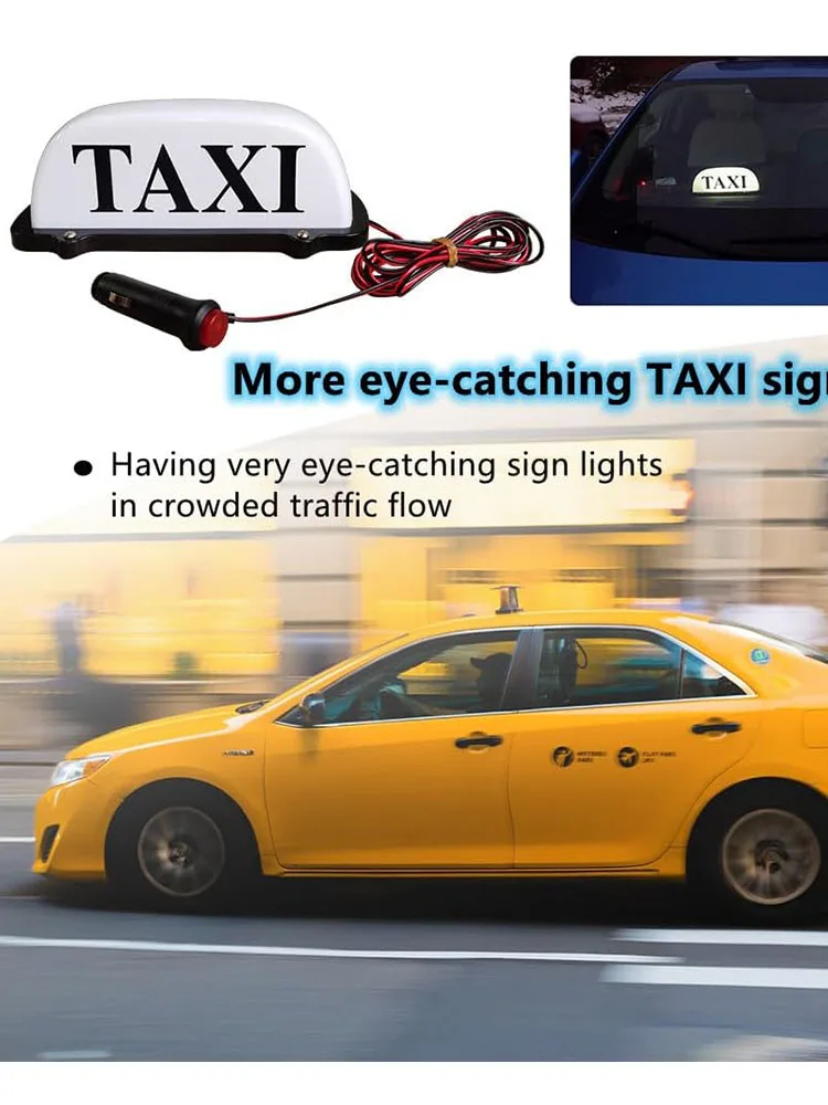 12V Taxi Top Light LED Roof Sign With Magnetic Base White Taxi Dome Light Waterproof Super Bright 4 Colors Choice view 5