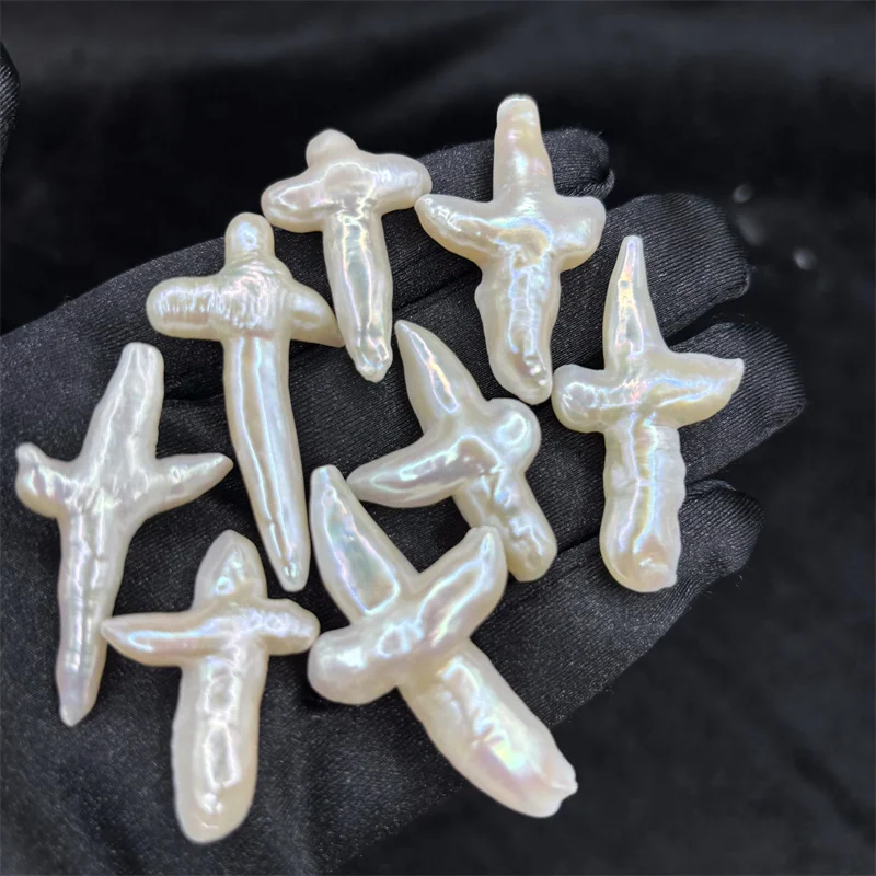 

100% Natural Baroque Lrregular Freshwater Pearls Cross Chicken Feet Pearl Fit Diy Pendant Earrings Necklace Jewerly Making