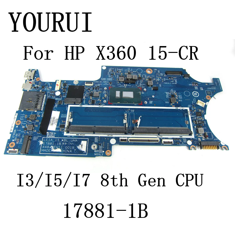 

17881-1B For HP Pavilion X360 15-CR 15T-CR Laptop motherboard with I3-8430U I5-8250U I7-8550U CPU Mainboard