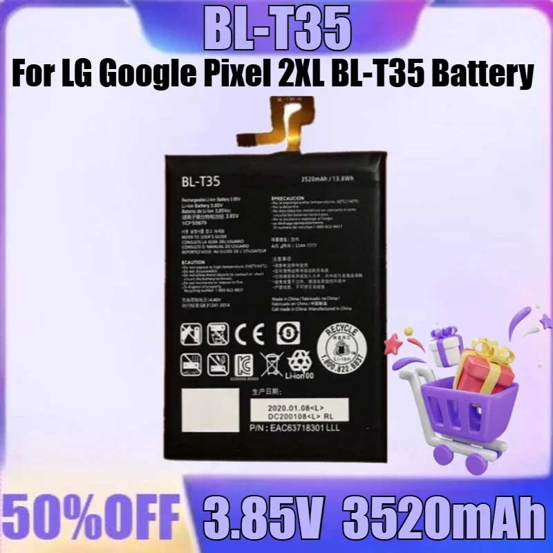 SWZY New BL-T35 3.85V 3520mAh High Quality Battery for LG Google Pixel 2XL BL-T35 Battery Pixel 2 G011A-B for HTC BG2W  Pixel 2B