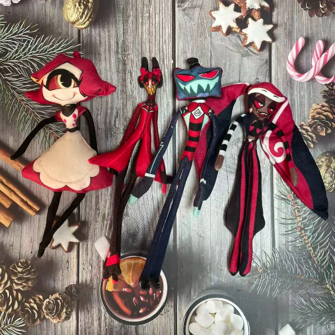 

28 см Hazbin Hotel Alastor Poseable плюшевая кукла гибкая железная проволока скелет ручной работы мягкая фигурка аниме Коллекционная