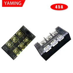 600V 45A TB-4503 Terminal Block Panel Mount Fixed Barrier 3 Position 6 Screws Connector Terminator Terminales