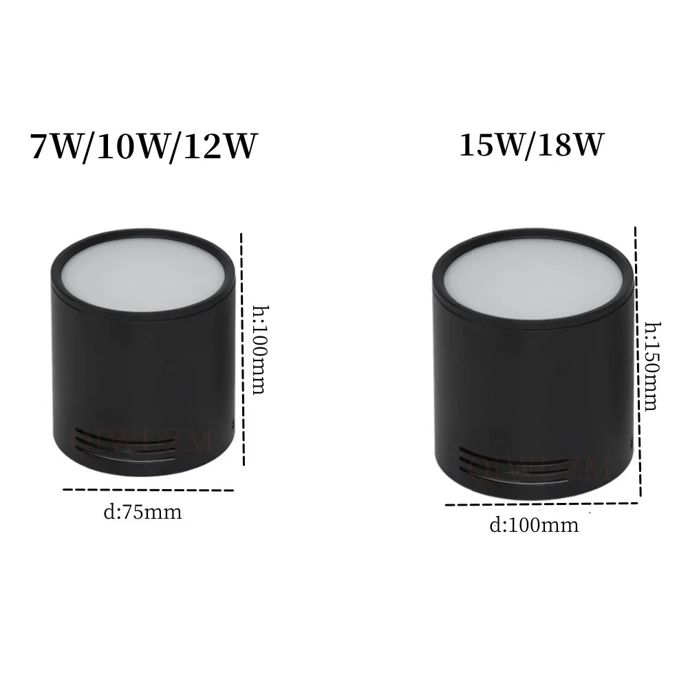 고품질 표면 장착 조도 조절 다운라이트, SMD 12W18W LED 천장 램프, COB 천장 스포트라이트, ac85-265V 실내 조명