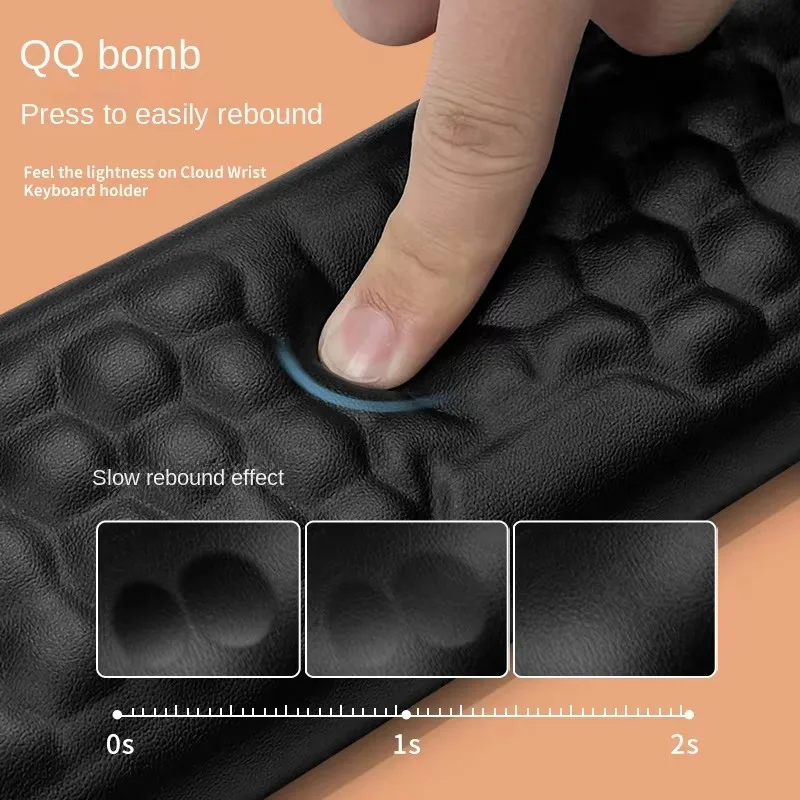 ส่วนที่เหลือข้อมือตามหลักสรีรศาสตร์ Mousepad คีย์บอร์ดส่วนที่เหลือข้อมือพร้อมหน่วยความจําโฟมนวดนูนที่สะดวกสบายและแผ่นรองเมาส์ฐาน PU กันลื่น