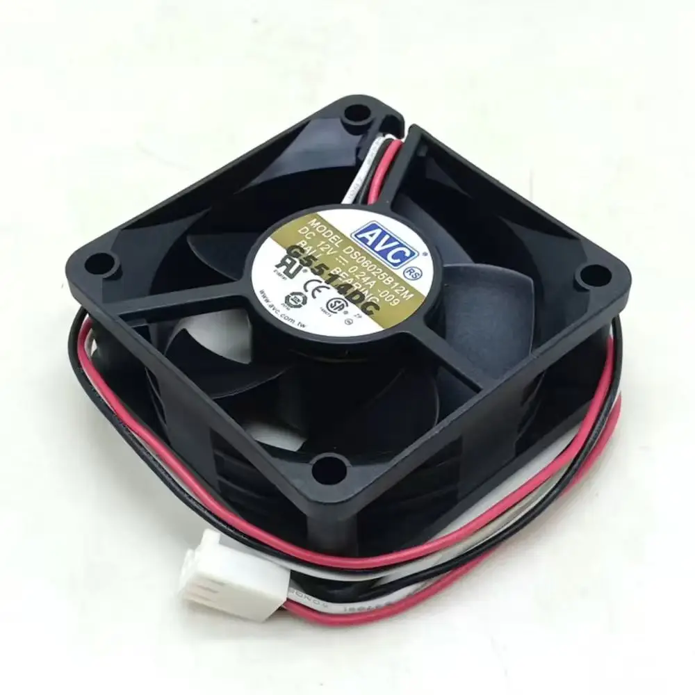 60mm PC Case Cooling Fan for AVC DS06025B12M 6025 Dual Ball Bearing DC 12v 0.24A 6cm 3-Pin Computer CPU Axial