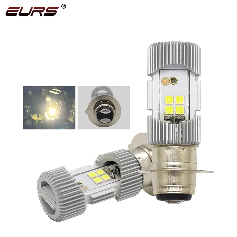 2PCS H6M P15D Led BA20D Motorcycle Headlight H4 Hi/Lo Beam led Moto Motorbike Headlight Fog Light Super bright White Bulb 12V