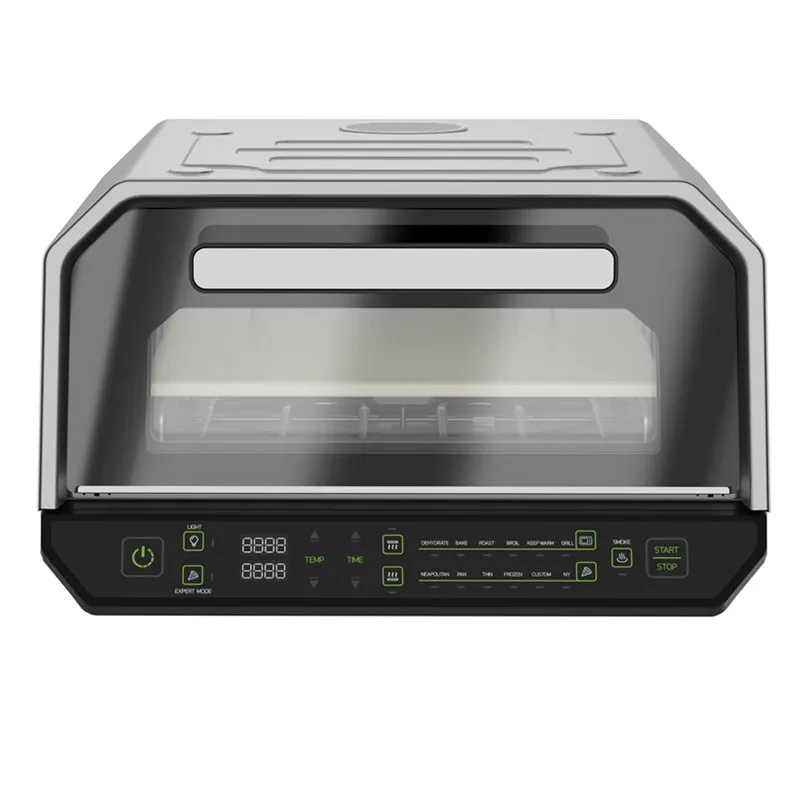 2-in-1 Convection Toaster Oven 6 Preset Programs 13-Inch Digital Control Warm Outdoor Household Use Top View Window Rack