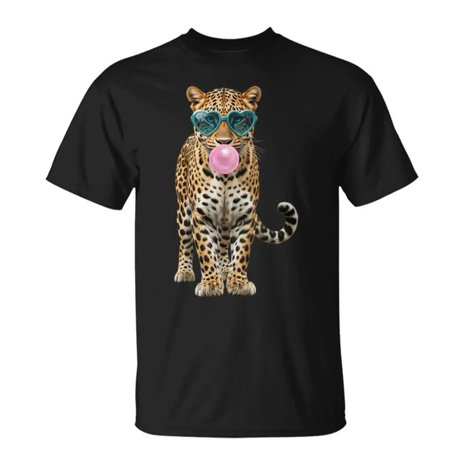 Lunettes Deoleil Léopard Bubblegum T Shirt Cadeauxyz vintage Washed Versatile designer clothes streetwear Slightly Stretched