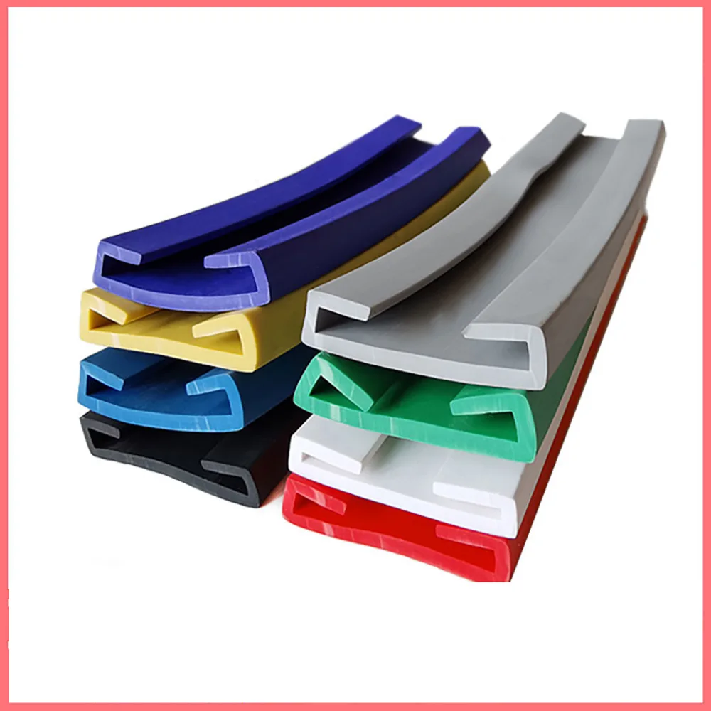 Black/Red/White/Transparent Rubber Edge Strip U-Shape Anti Oil Seal Edge Shield Encloser Fuel Tank Strap Protective Sleeve Clamp