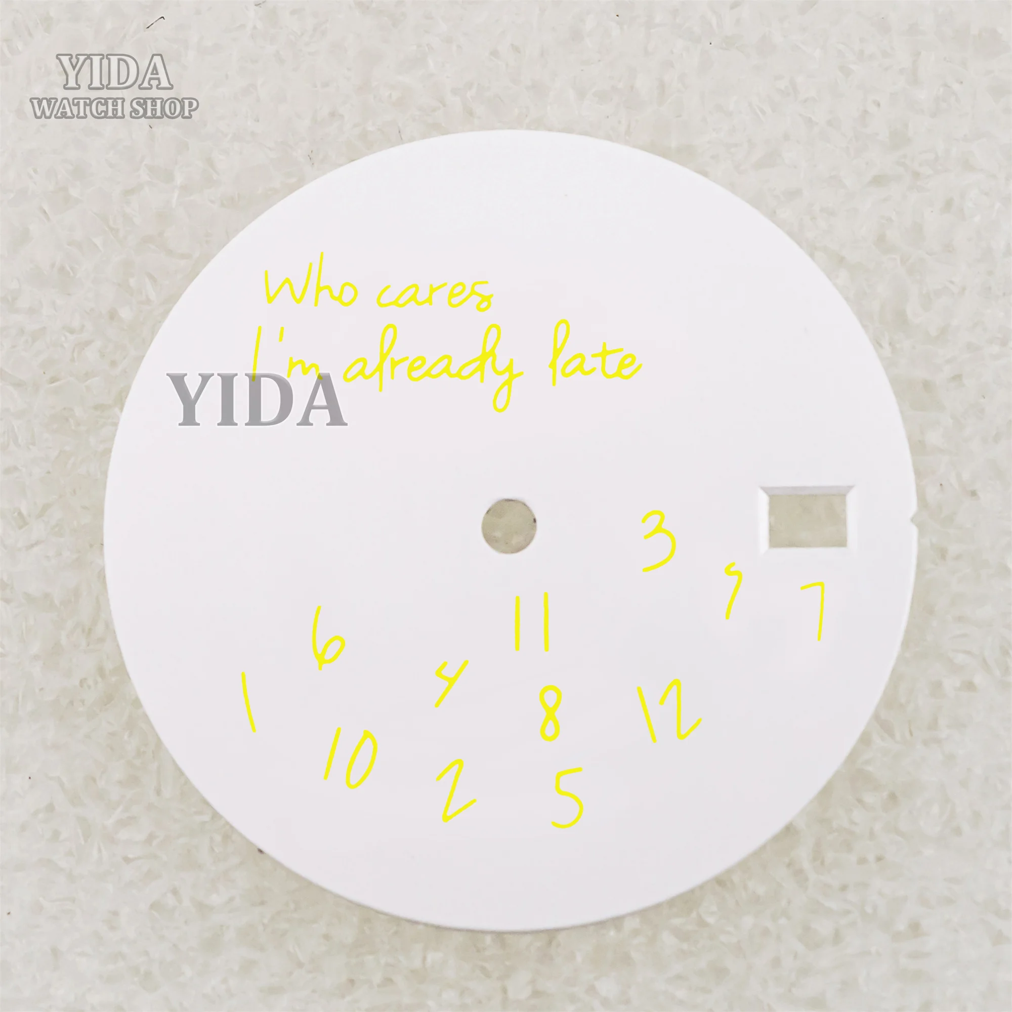 Modified Watch Dial 28.5mm DIY Watch Faces Fits NH35/4R36 Movement Who Cares Lt's Already Late Replacements Repair Tools Parts